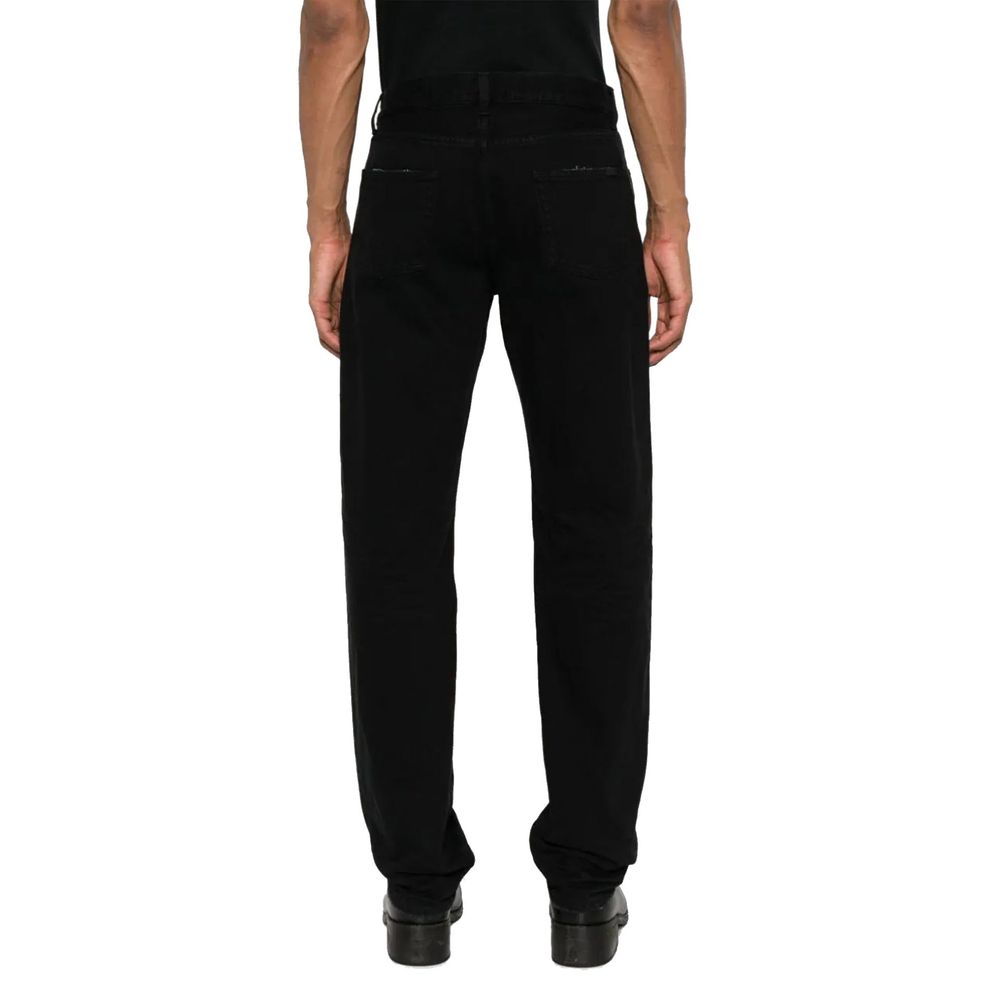 Saint Laurent Βαμβακερά Straight-Leg Jeans σε Μαύρο
