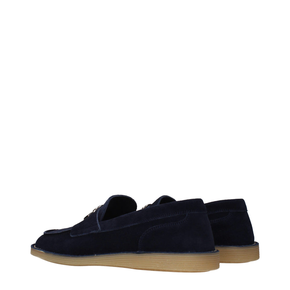 Dolce & Gabbana Suede Slip-On Loafers in Blue
