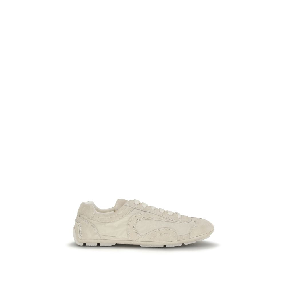 Prada Calf Leather Sneakers in Beige