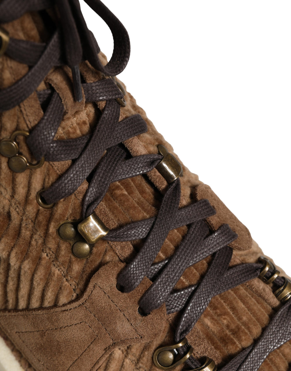 Dolce & Gabbana Corduroy High-Top Oxford Boots in Brown