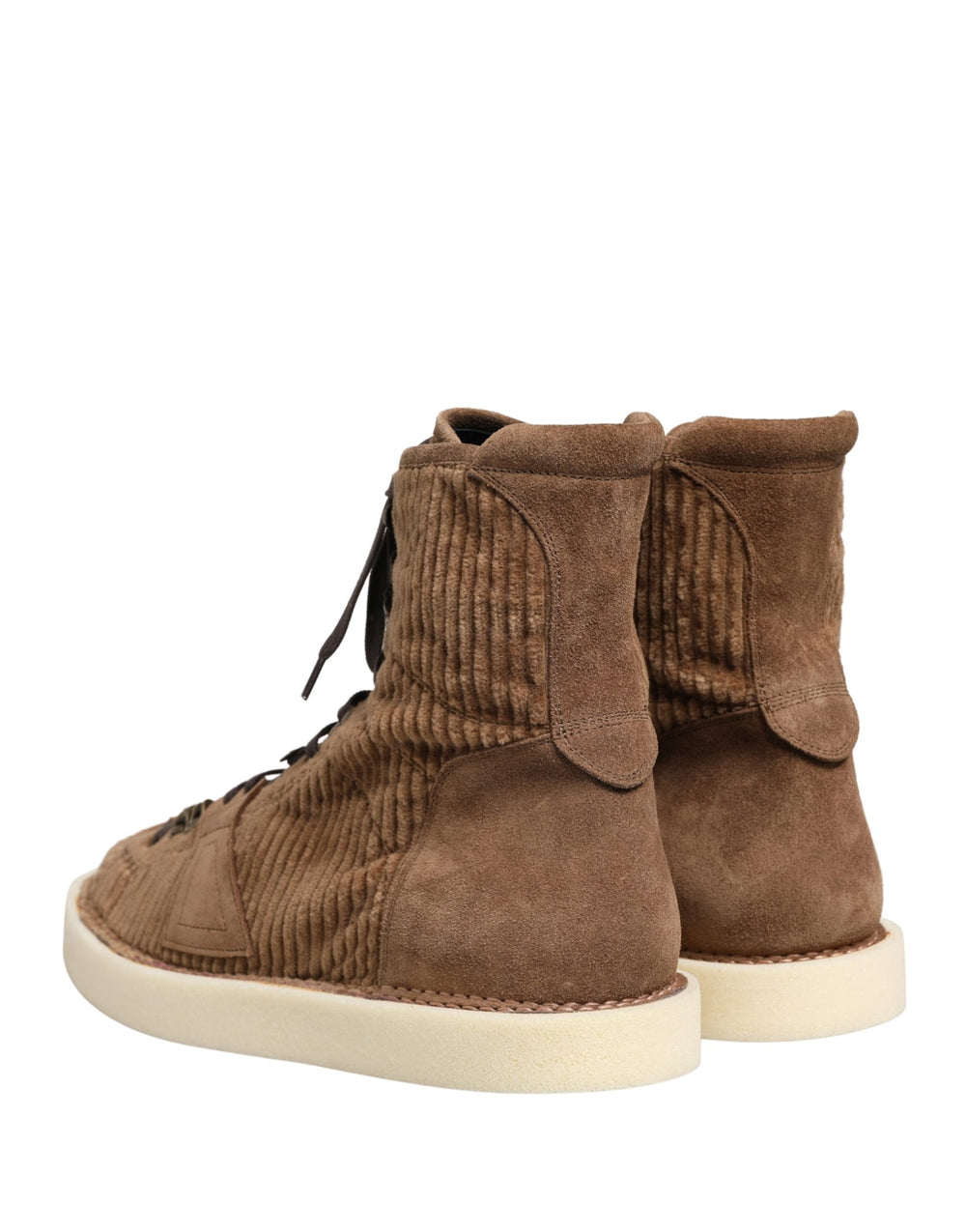Dolce & Gabbana Corduroy High-Top Oxford Boots in Brown