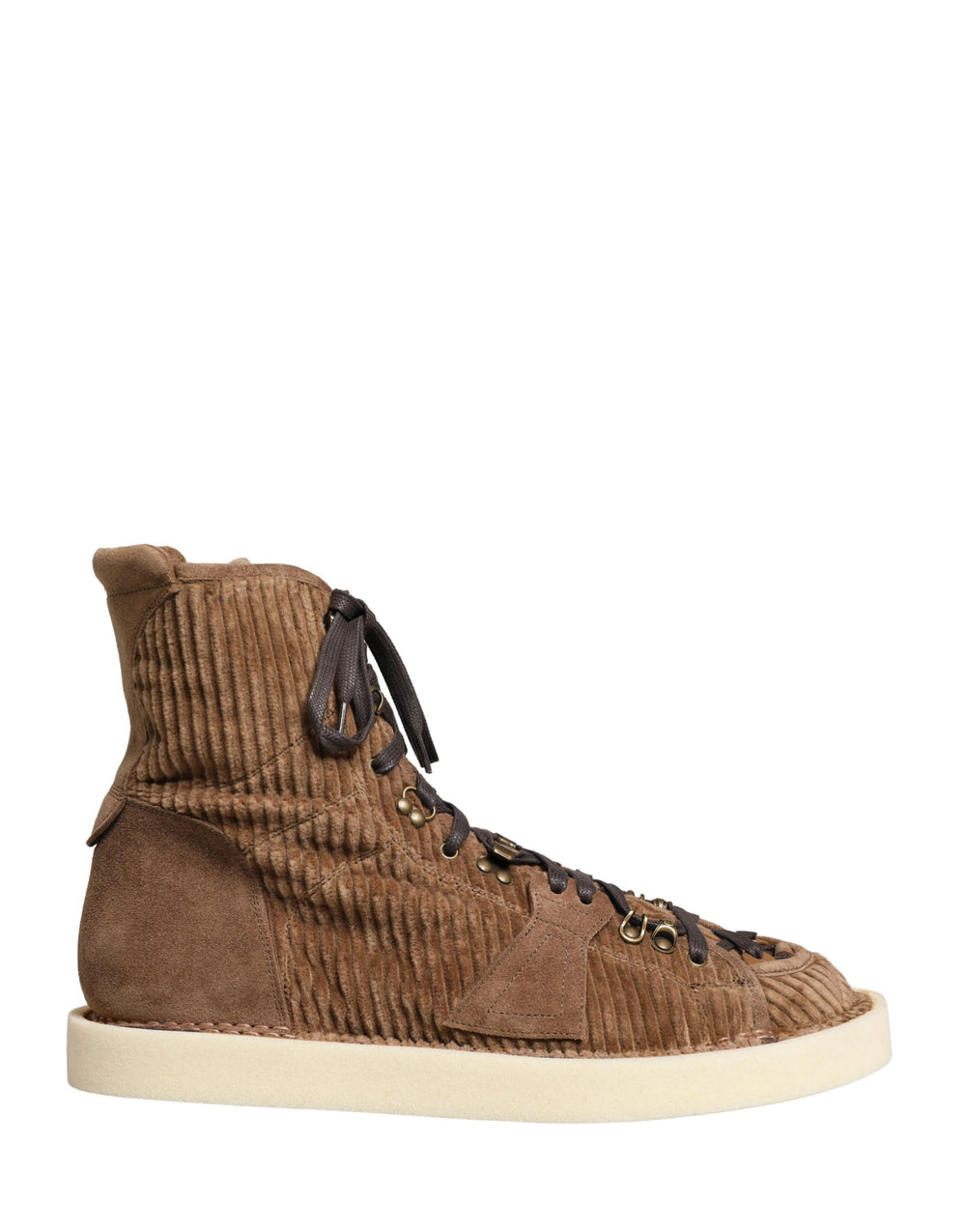 Dolce & Gabbana Corduroy High-Top Oxford Boots in Brown