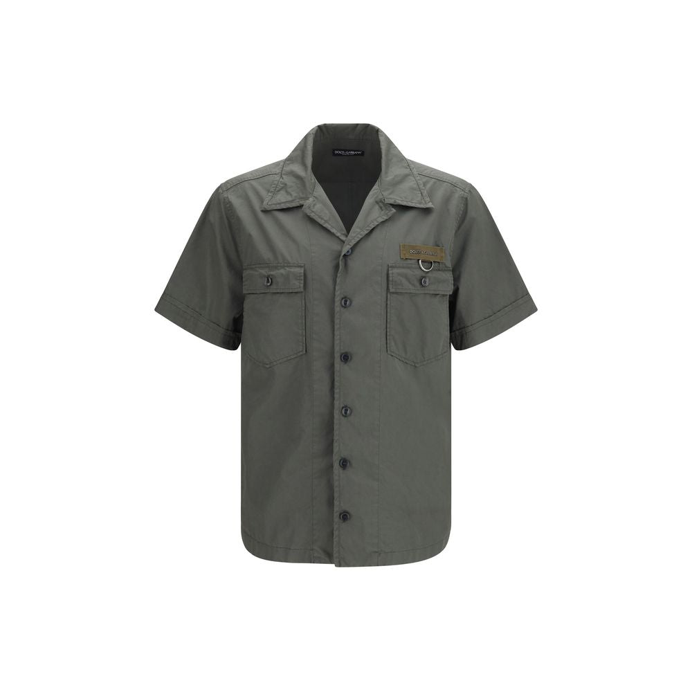 Gray Cotton Shortsleeve Shirt mens luxury fashion - Mens Edit