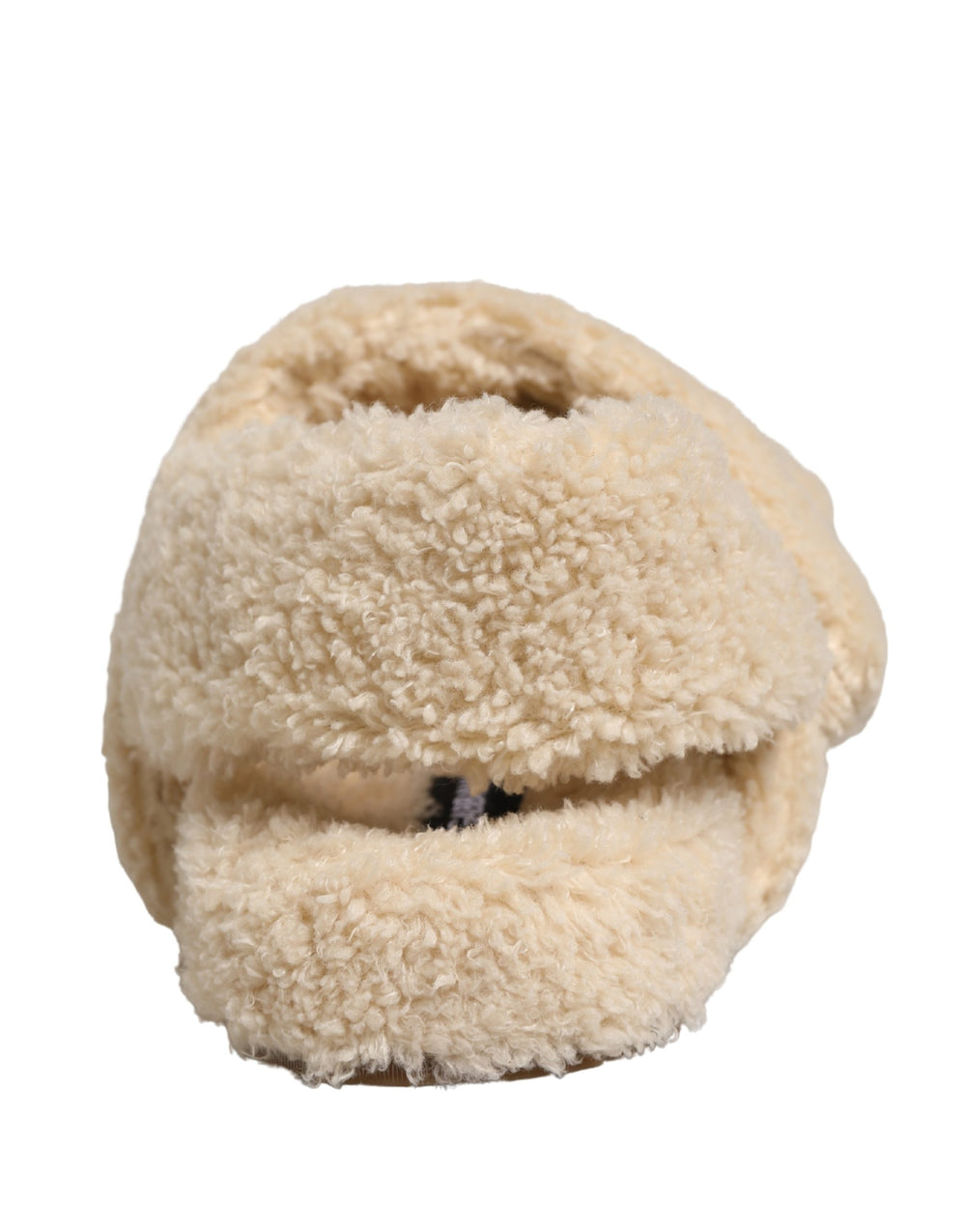 Dolce & Gabbana Faux Fur Slides in Beige