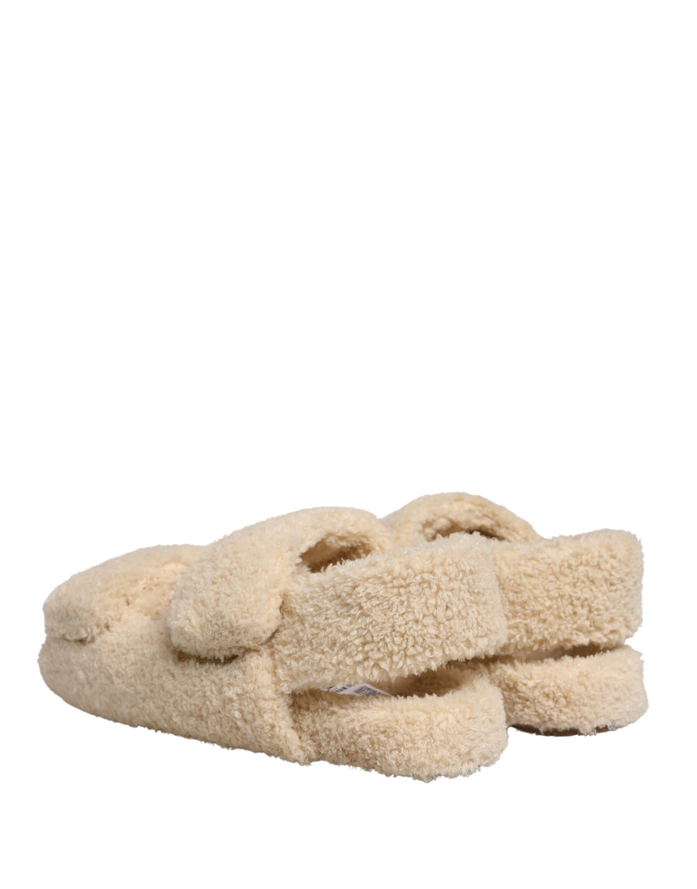 Dolce & Gabbana Faux Fur Slides in Beige