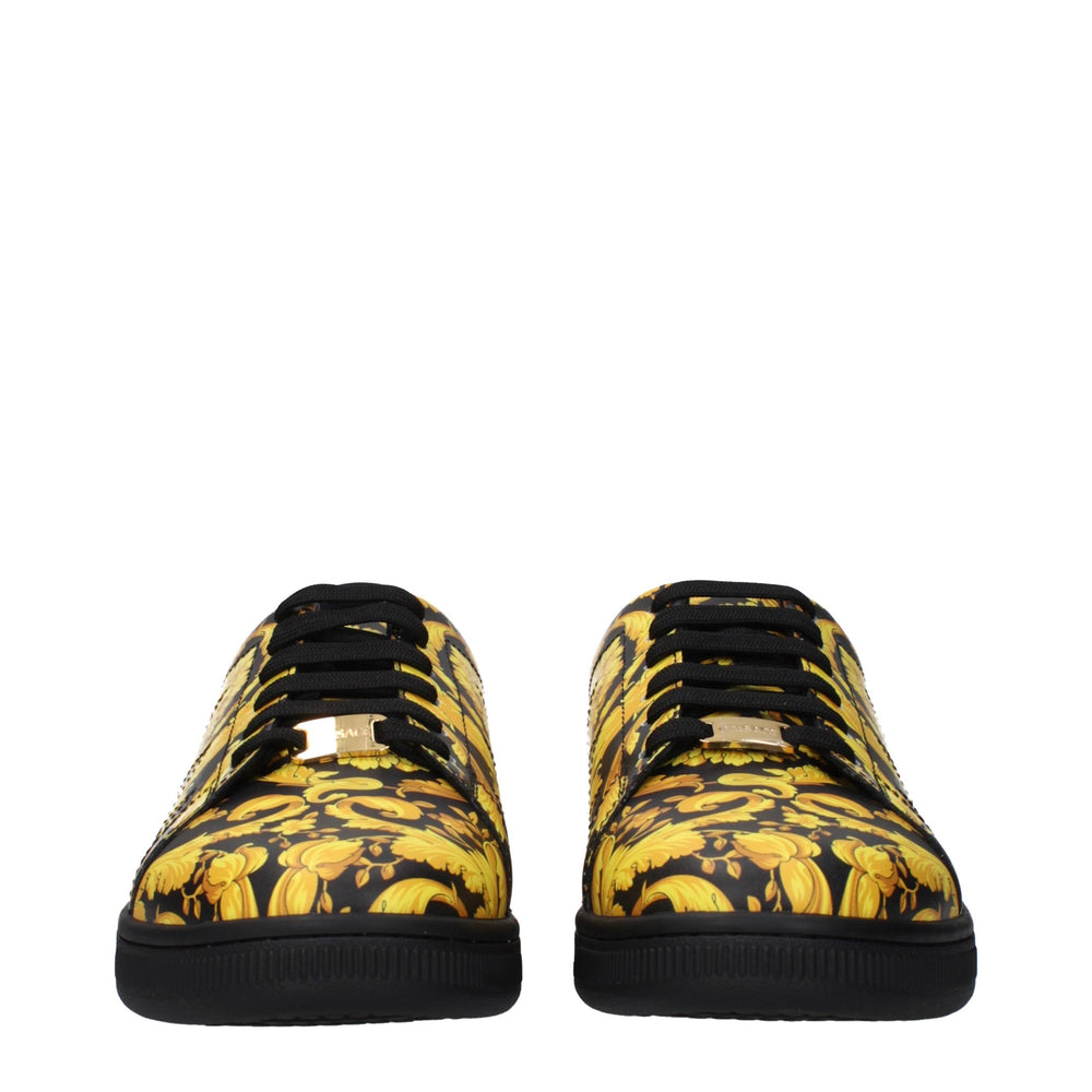 Versace Chunky Leather Sneakers in Black