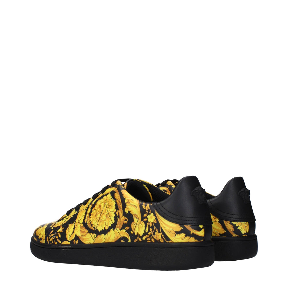 Versace Chunky Leather Sneakers in Black