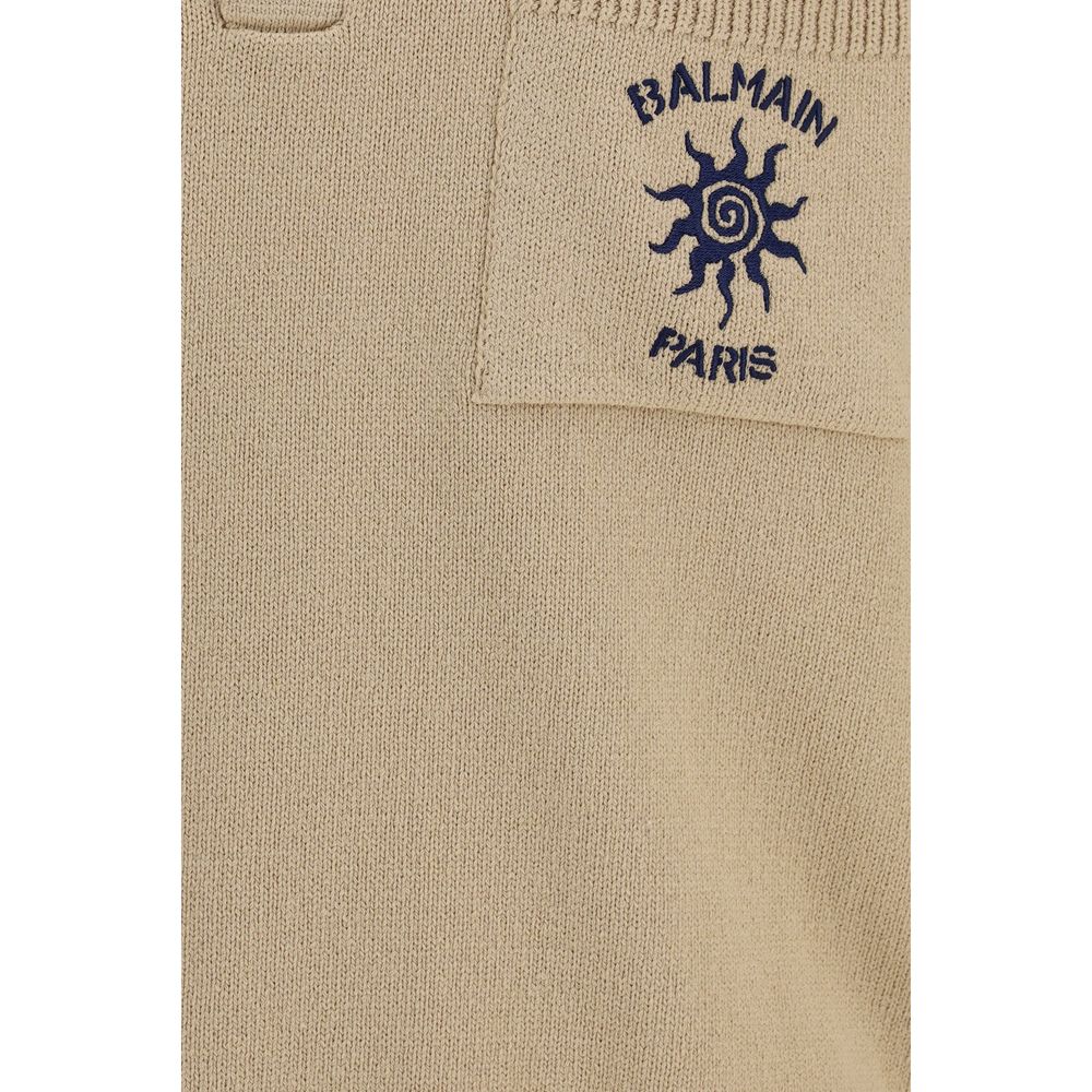 Balmain Cotton Polo Shirt in Beige