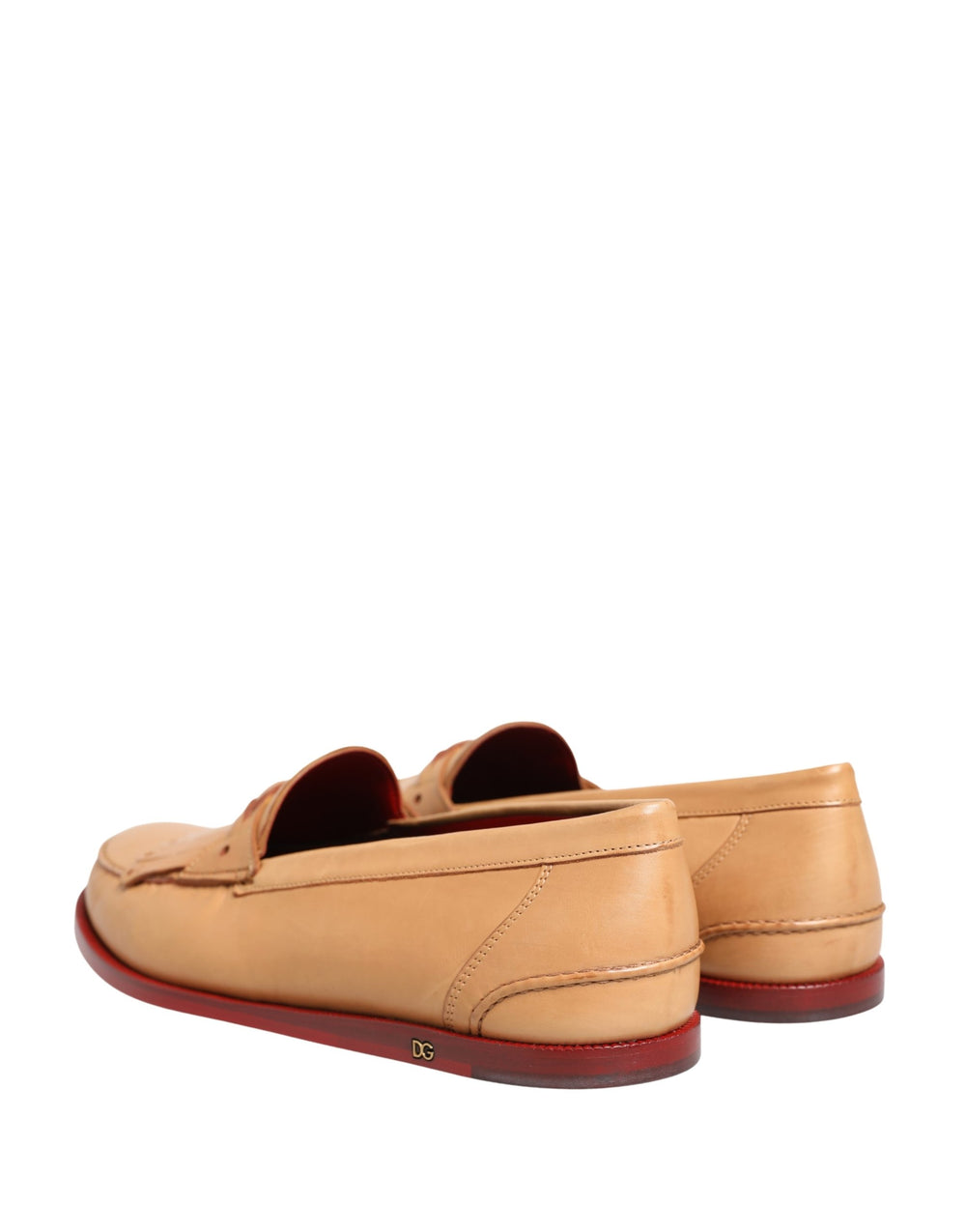Dolce & Gabbana Leather Tassel Loafers in Beige