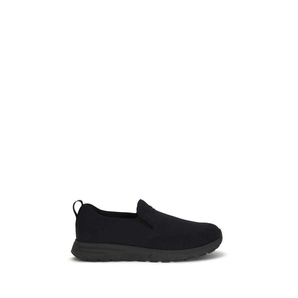 Prada Textile Slip-On Sneakers in Black