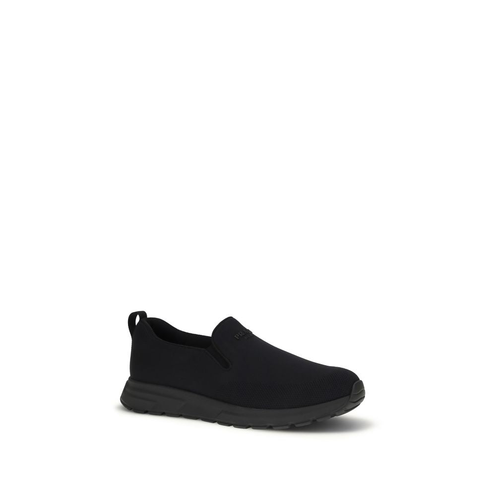 Prada Textile Slip-On Sneakers in Black