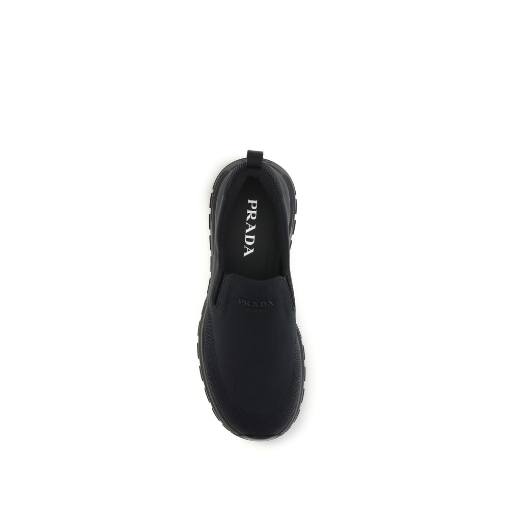 Prada Textile Slip-On Sneakers in Black