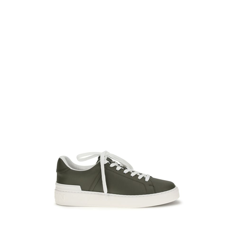 Balmain B Court Low Top Sneakers in Calfskin Leather