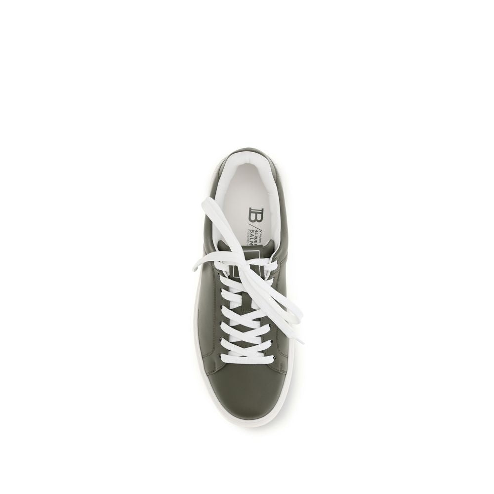 Balmain B Court Low Top Sneakers in Calfskin Leather