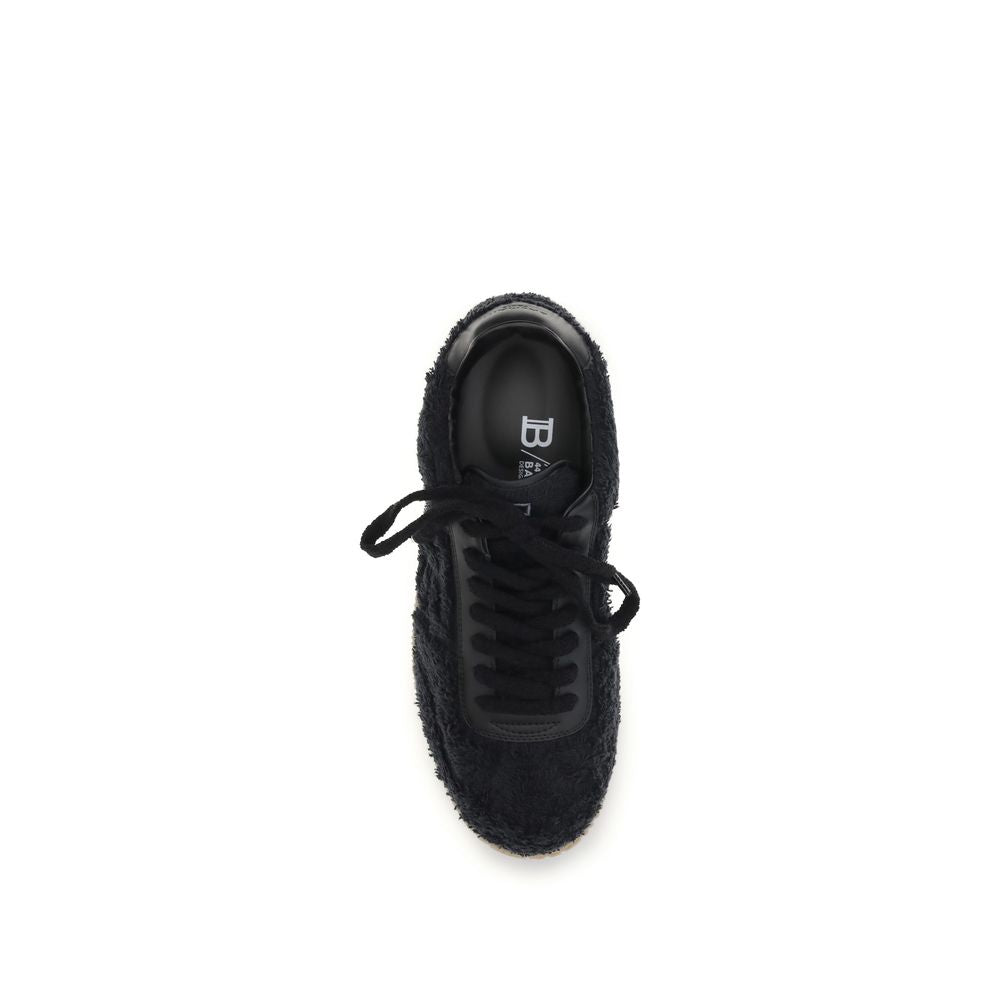 Balmain Suede Low-Top Sneakers in Black