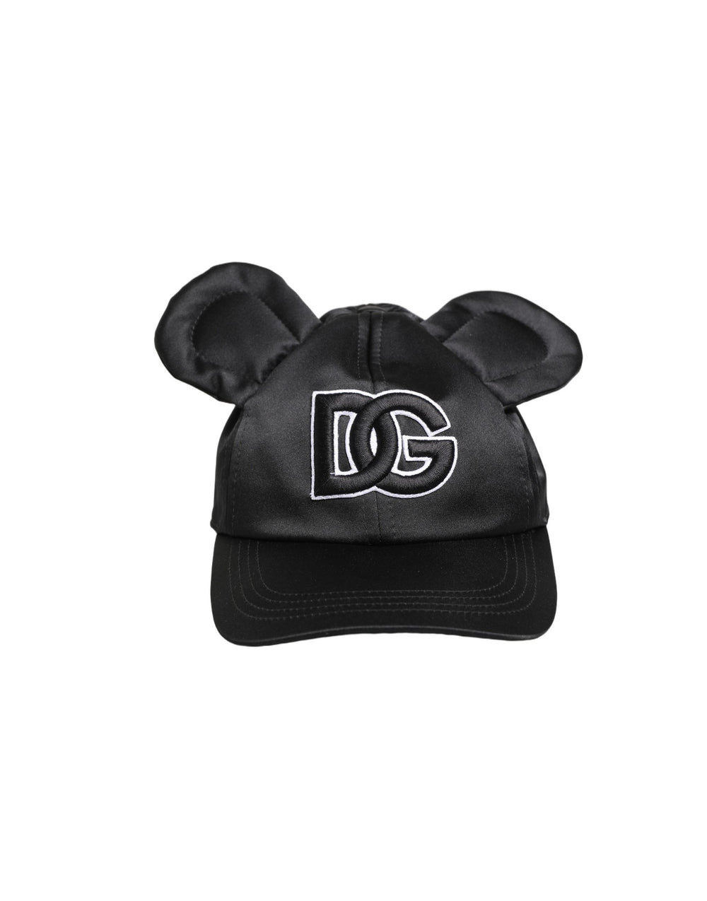 Dolce & Gabbana Black Velvet Baseball Cap with Animal Ears