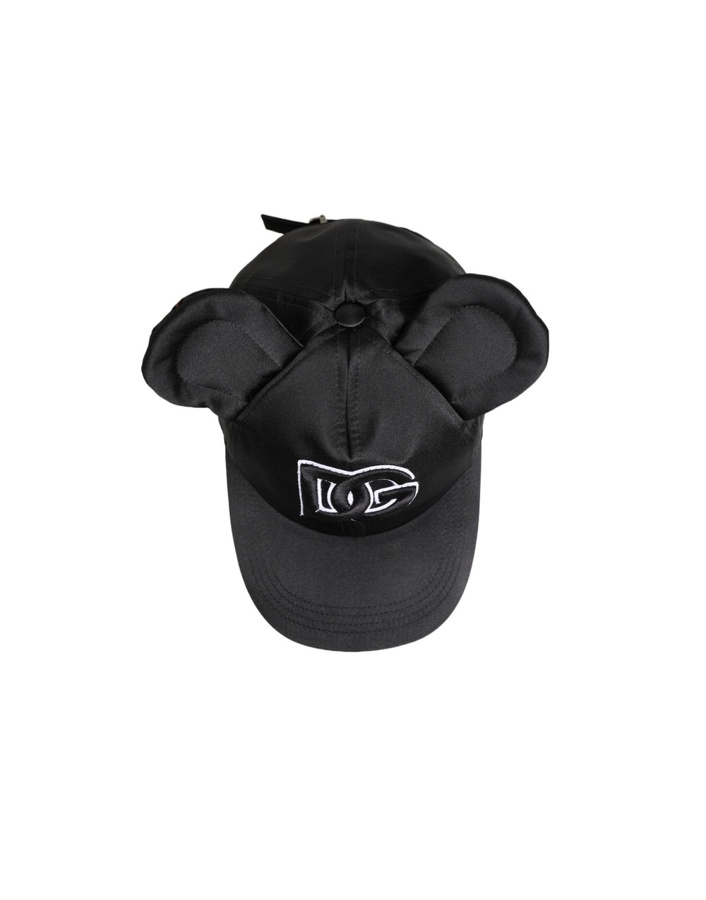 Dolce & Gabbana Black Velvet Baseball Cap with Animal Ears