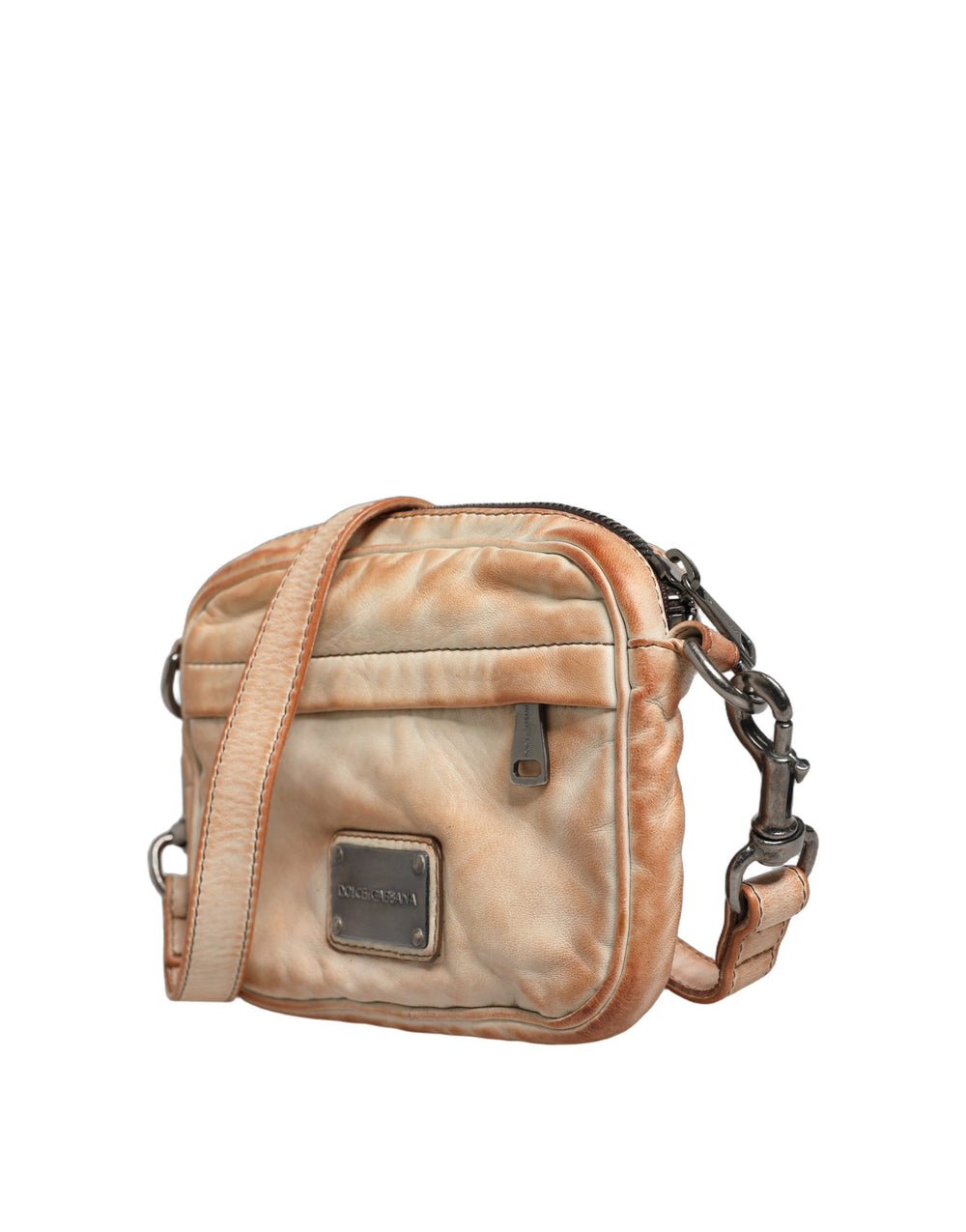 Beige Vintage Leather Logo Plaque Shoulder Borse Men Bag mens luxury fashion - Mens Edit