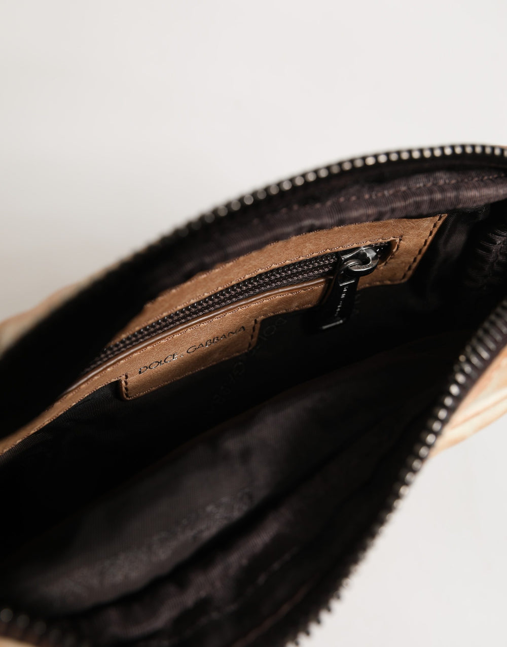 Dolce & Gabbana Leather Shoulder Bag in Beige