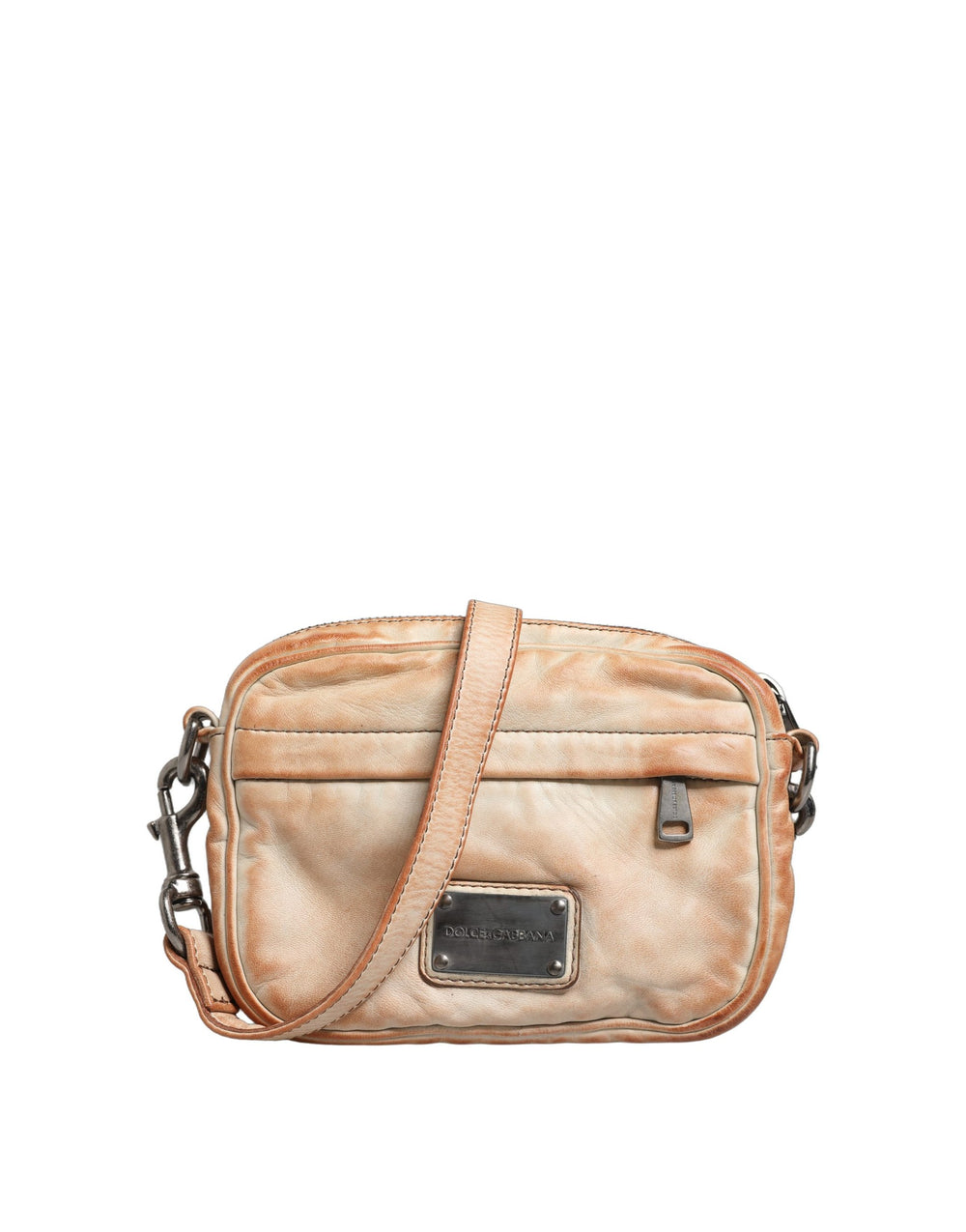 Dolce & Gabbana Leather Shoulder Bag in Beige