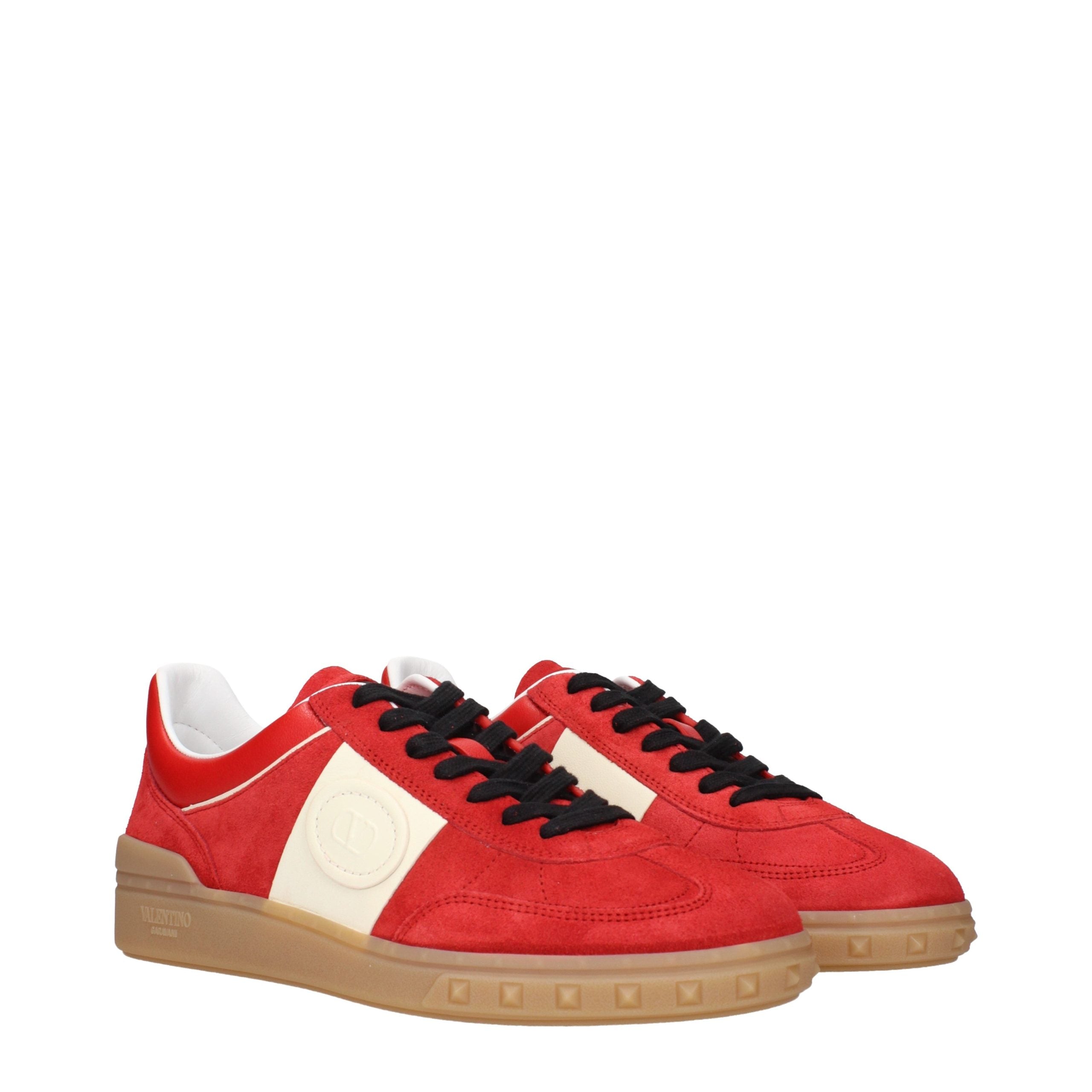 Valentino Garavani Suede Sneakers in Red
