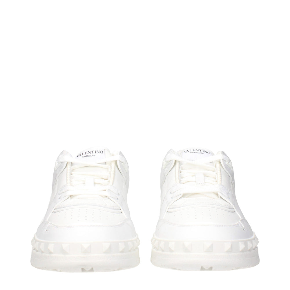 Valentino Garavani Full-Grain Calfskin Leather Sneakers in White