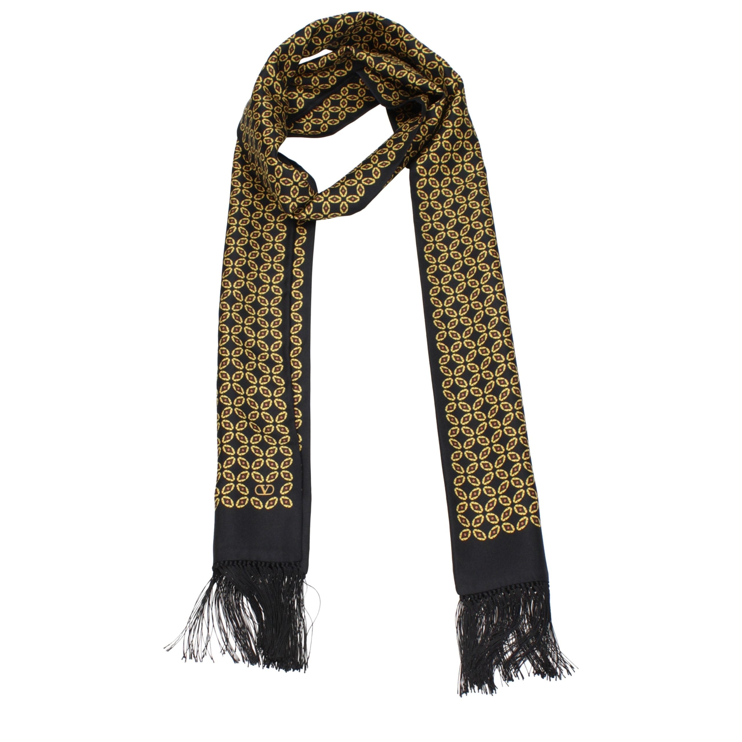 Valentino Garavani Pure Silk Foulard with Fringe