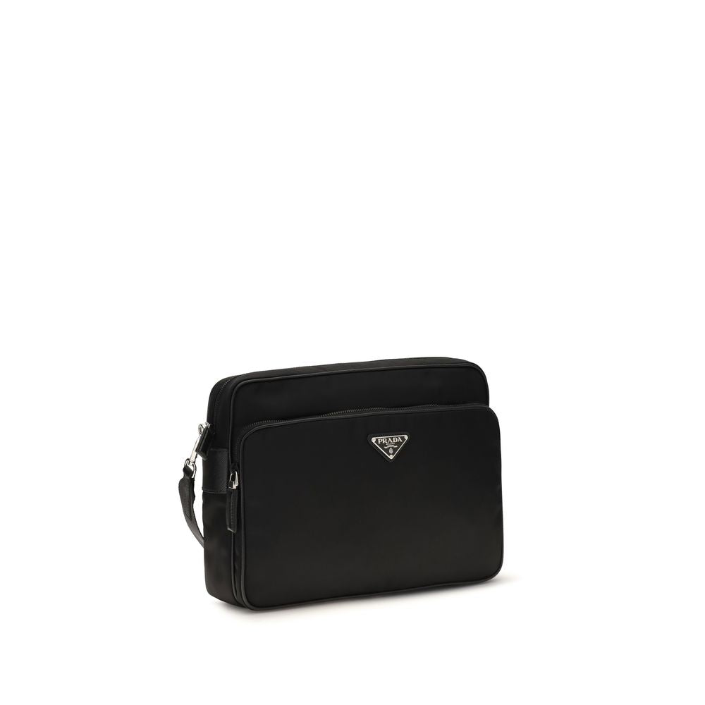Prada Re-Nylon Recycled Polyamide Shoulder Bag in Black