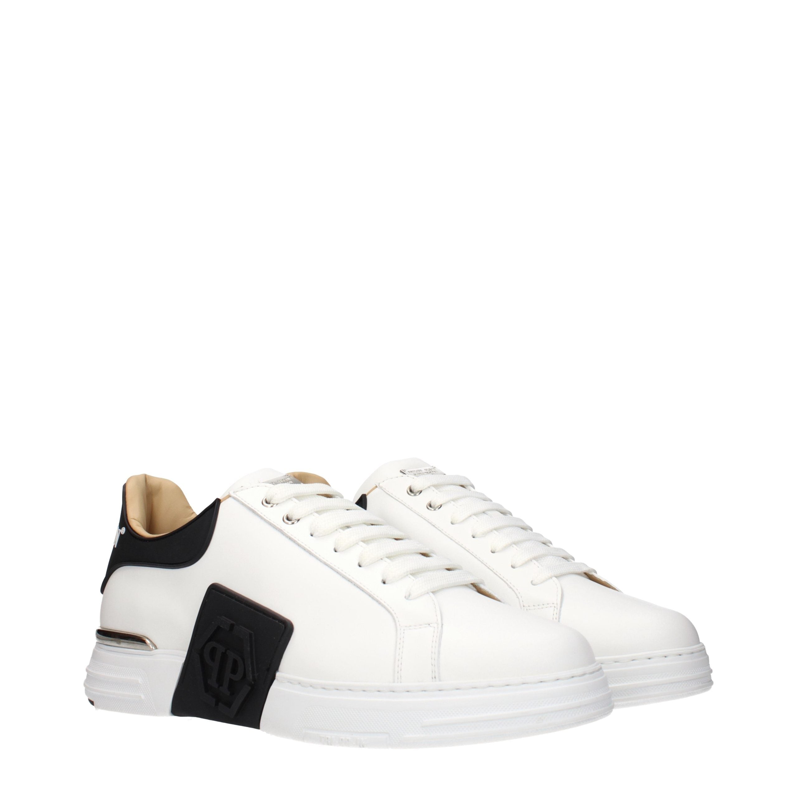 Philipp Plein Logo Leather Low-Top Sneakers
