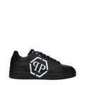 Philipp Plein Black Leather Low-Top Sneakers