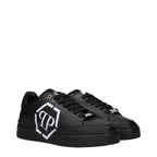 Philipp Plein Black Leather Low-Top Sneakers