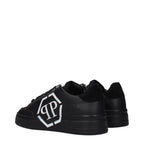 Philipp Plein Black Leather Low-Top Sneakers