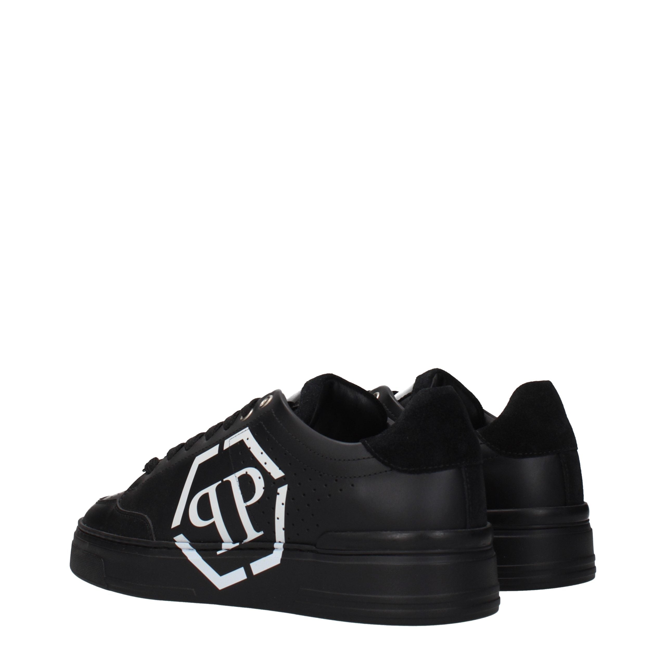 Philipp Plein Black Leather Low-Top Sneakers