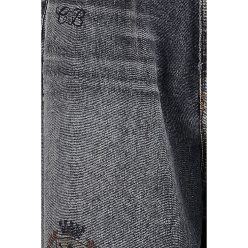 Balenciaga Cotton Denim Baggy Couture Trousers in Grey
