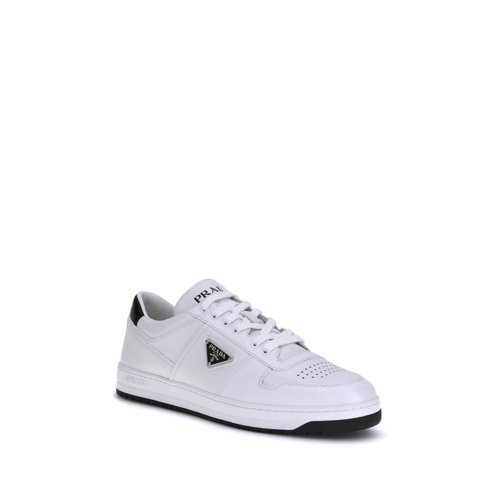 Prada Calf Leather Low-Top Sneakers in White