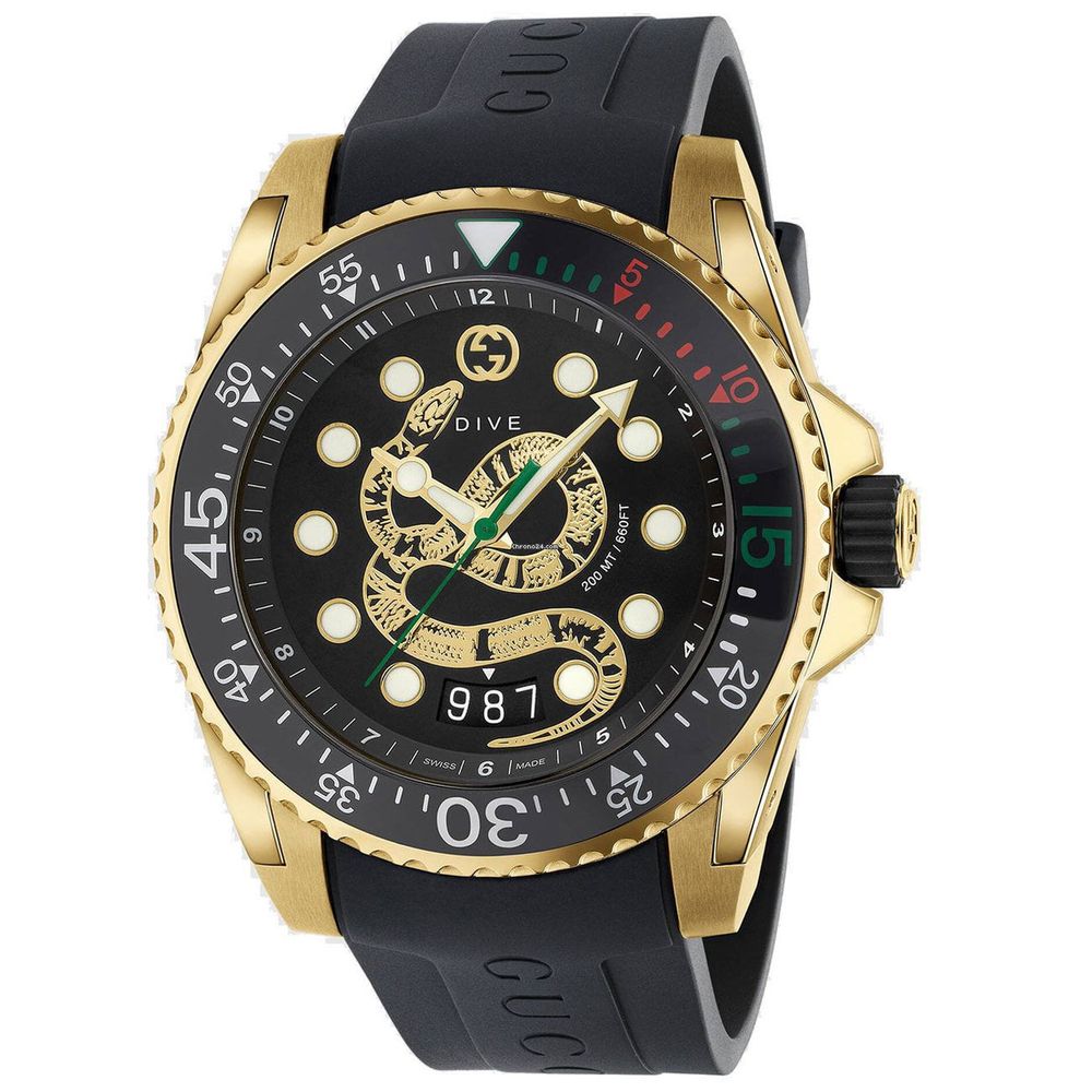 Black Rubber Sport Watch mens luxury fashion - Mens Edit