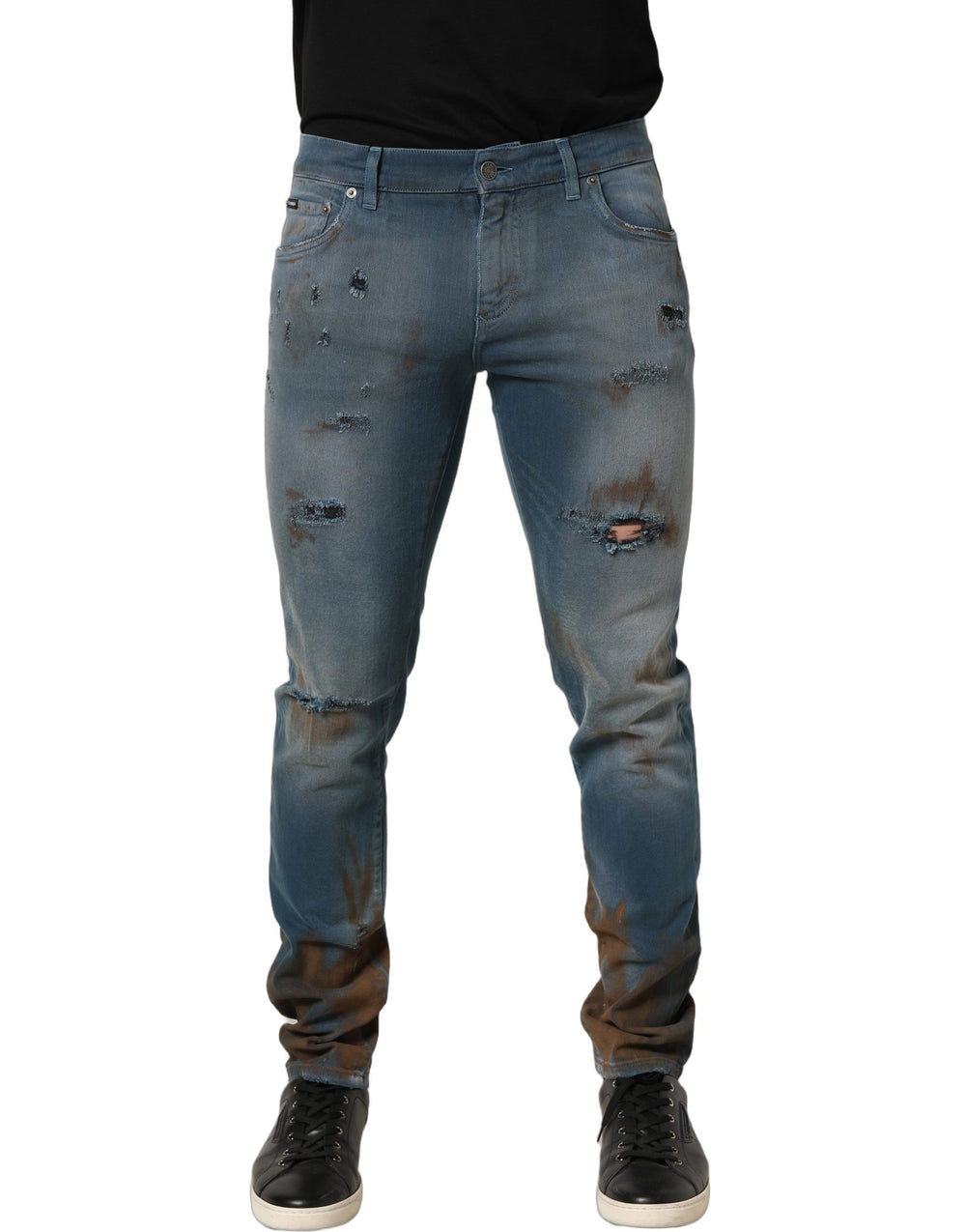 Dolce & Gabbana Distressed Skinny Denim Jeans in Blue