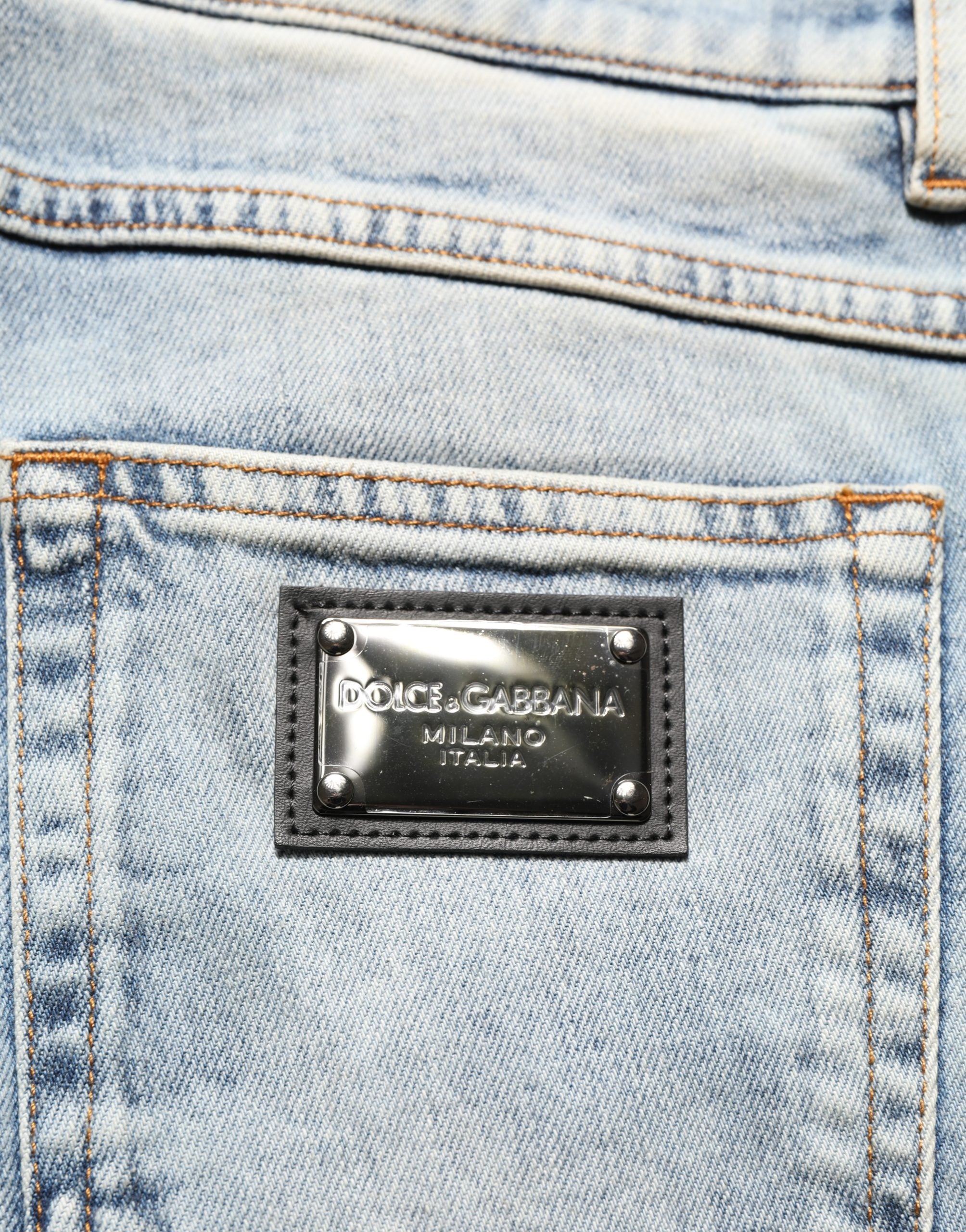 Blue Washed Mid Waist Straight Men Denim Jeans mens luxury fashion - Mens Edit