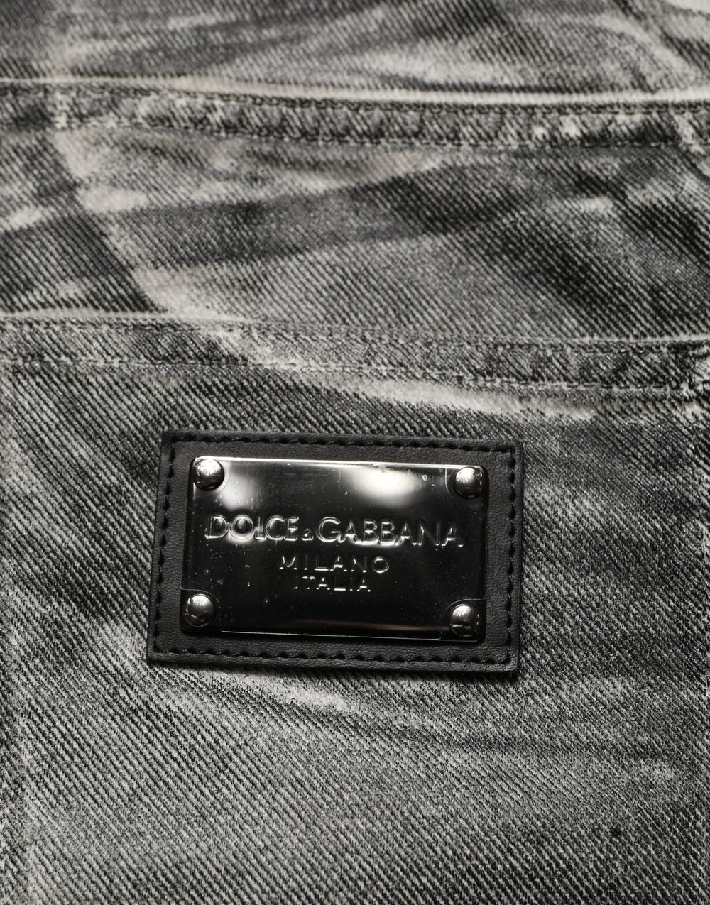 Dolce & Gabbana Grey Washed Straight-Leg Denim Jeans