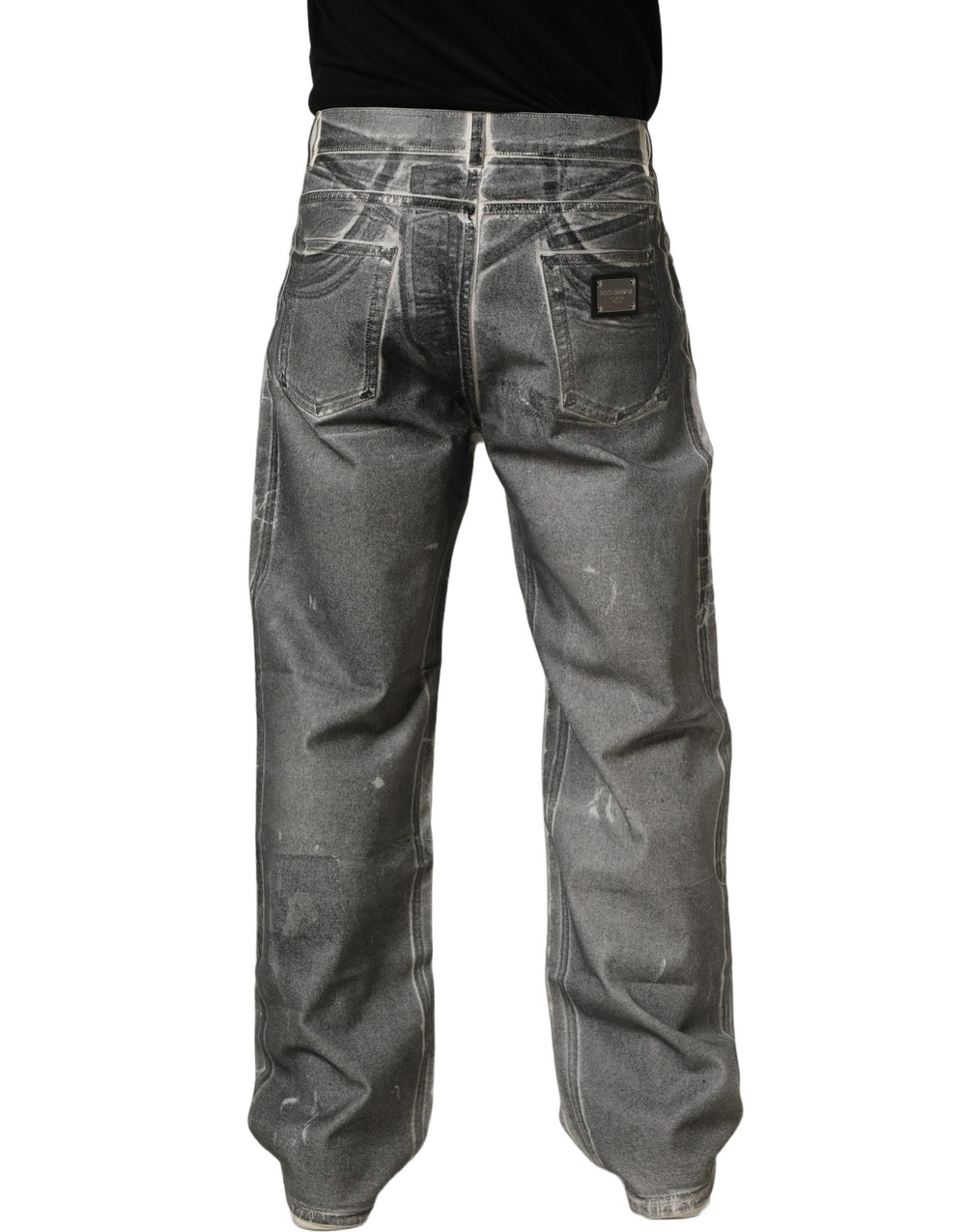 Dolce & Gabbana Grey Washed Straight-Leg Denim Jeans