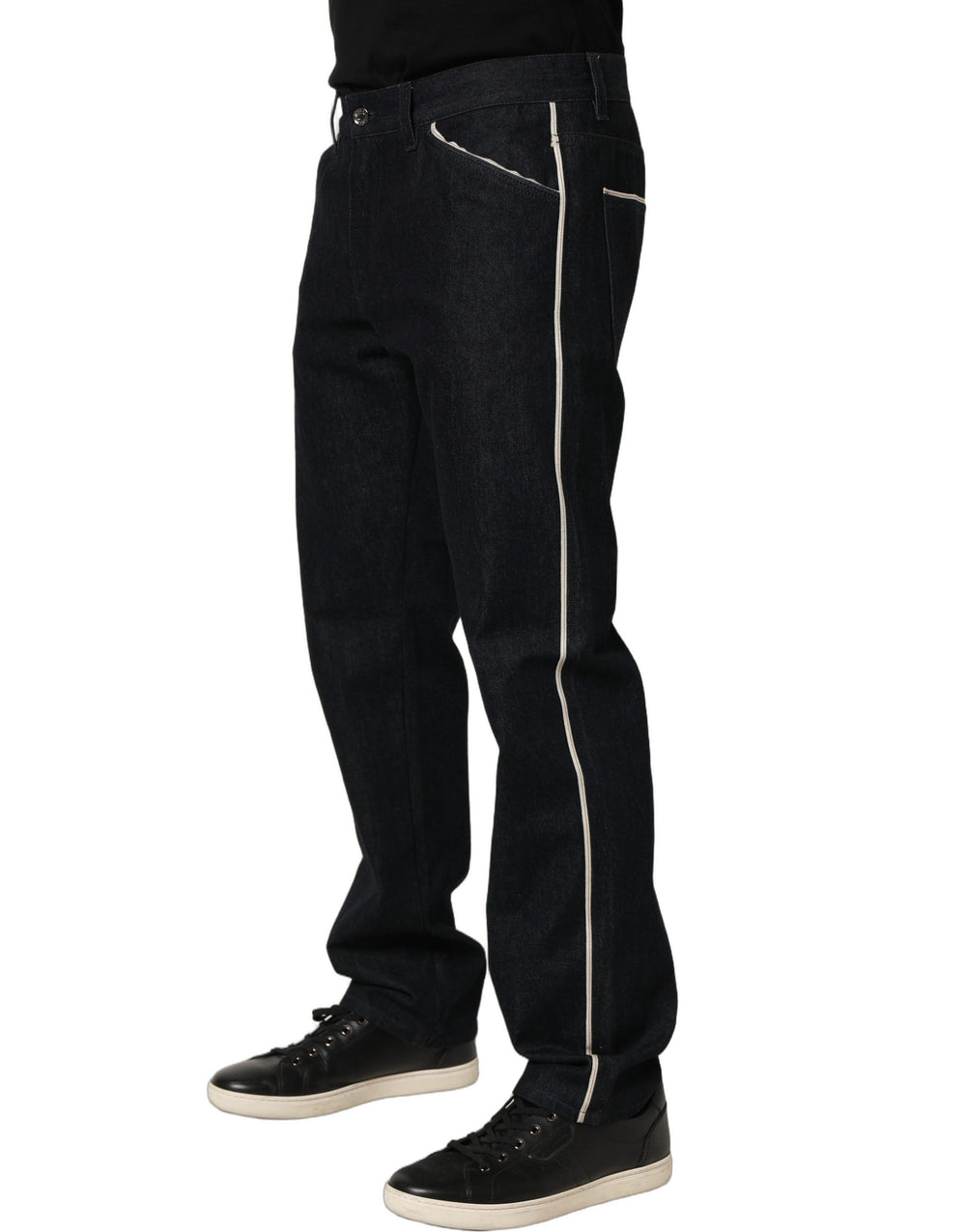 Dolce & Gabbana 100% Cotton Straight-Leg Jeans in Black