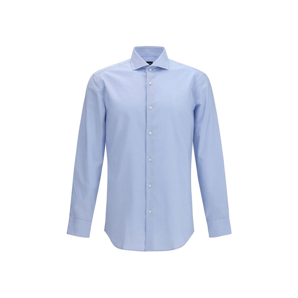 Blue Cotton Dress Shirt mens luxury fashion - Mens Edit