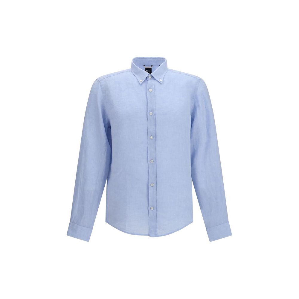 Blue Linen Dress Shirt mens luxury fashion - Mens Edit