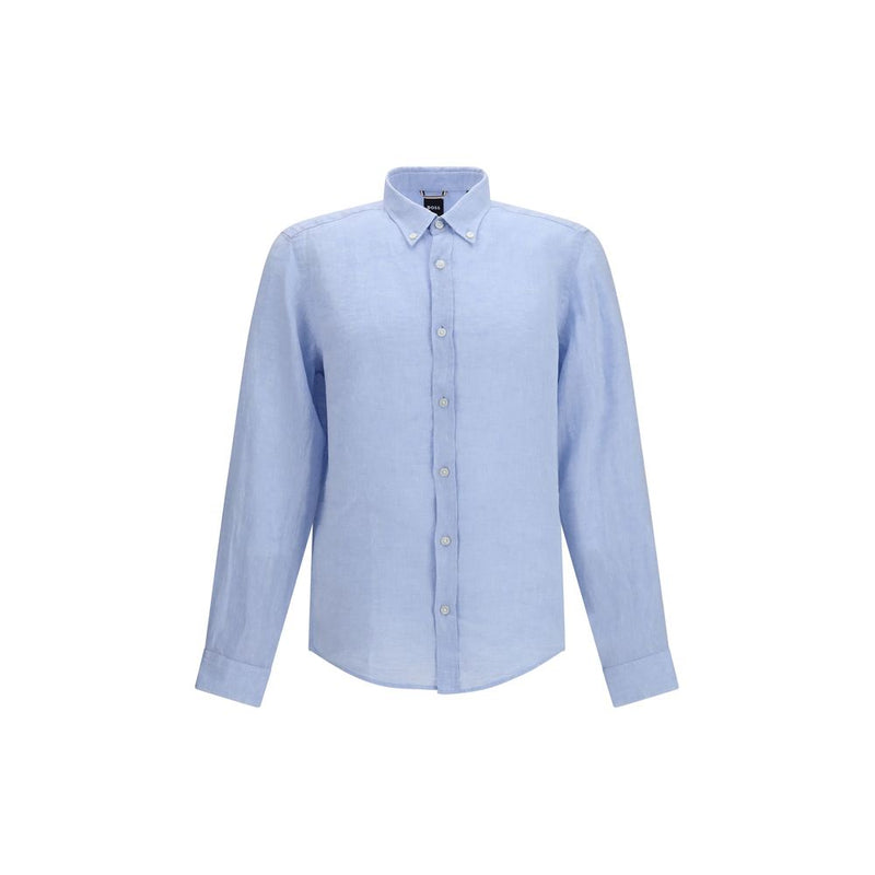 Blue Linen Dress Shirt mens luxury fashion - Mens Edit