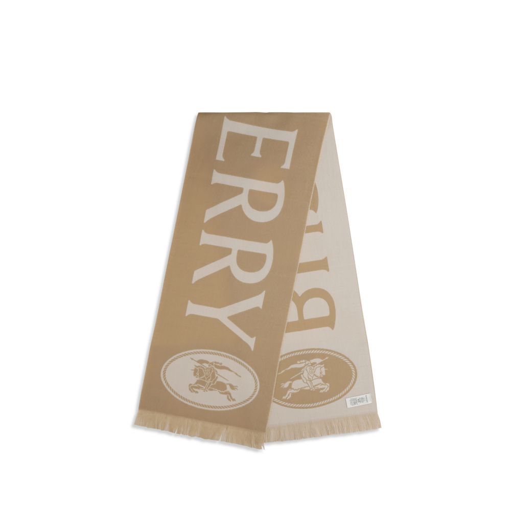 Burberry 100% Merino Wool Scarf in Beige