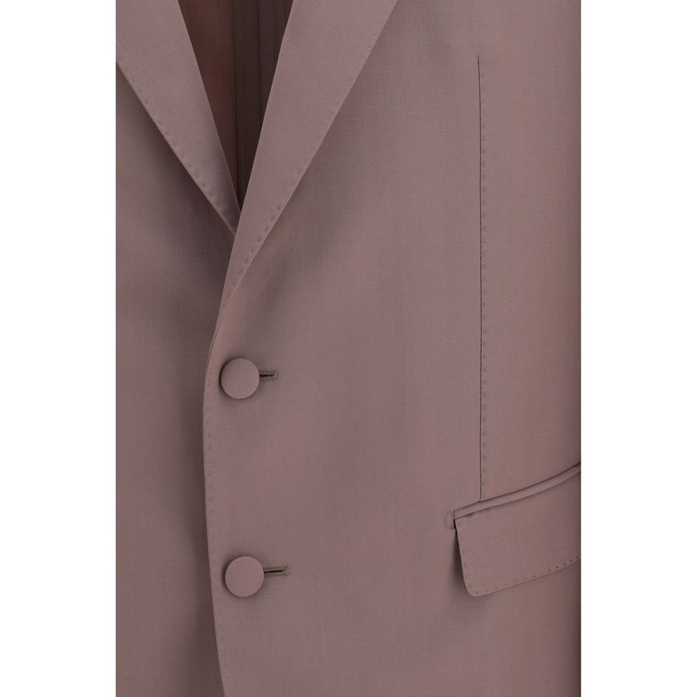 Dolce & Gabbana Wool Ovis Aries Single-Breasted Jacket in Brown