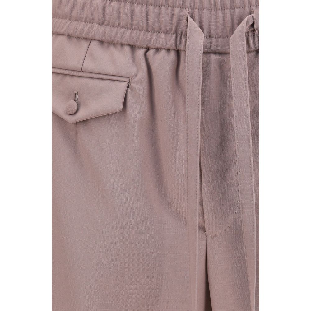 Dolce & Gabbana 100% Merino Wool Joggers in Brown