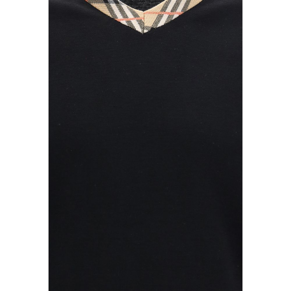 Burberry 100% Merino Wool V-Neck Sweater in Black