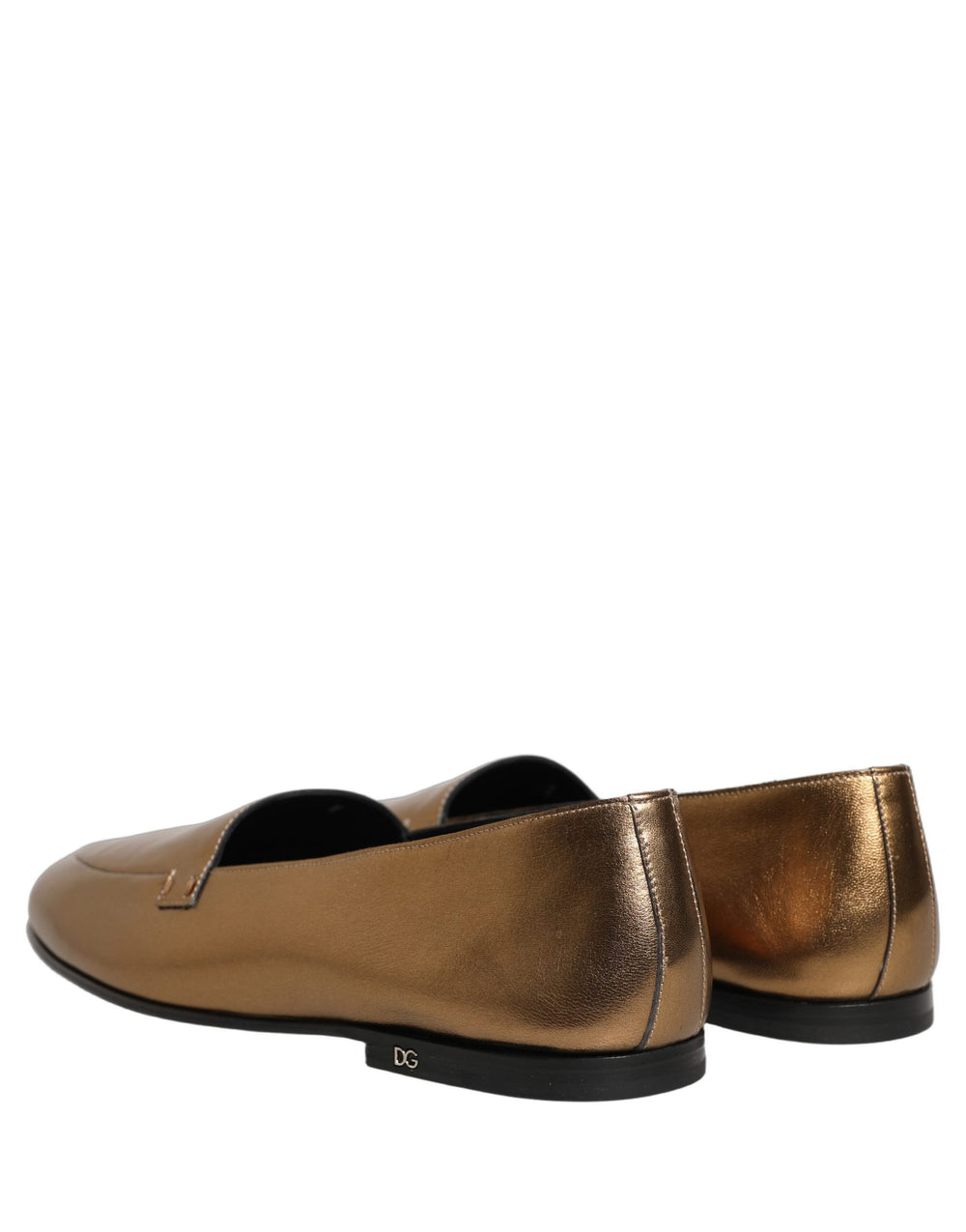Dolce & Gabbana Gold Leather Loafers