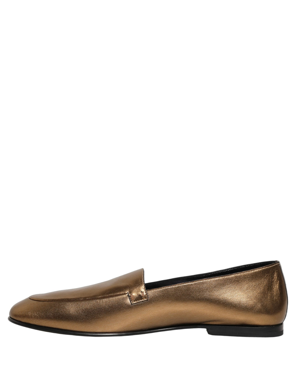 Dolce & Gabbana Gold Leather Loafers
